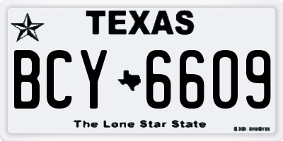 TX license plate BCY6609
