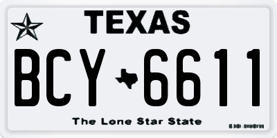 TX license plate BCY6611
