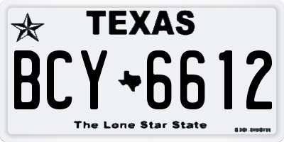 TX license plate BCY6612