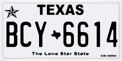 TX license plate BCY6614