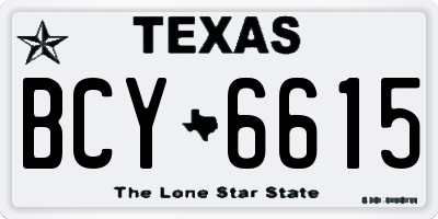 TX license plate BCY6615