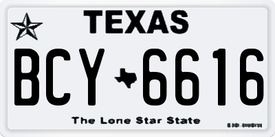 TX license plate BCY6616