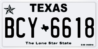 TX license plate BCY6618
