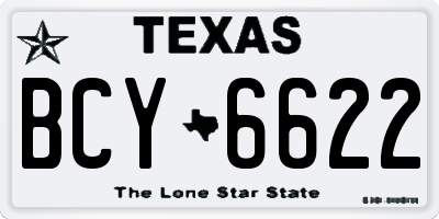 TX license plate BCY6622