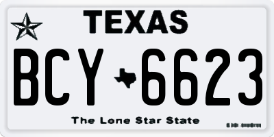 TX license plate BCY6623