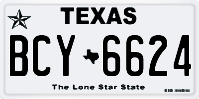 TX license plate BCY6624