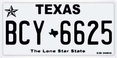TX license plate BCY6625