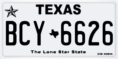 TX license plate BCY6626