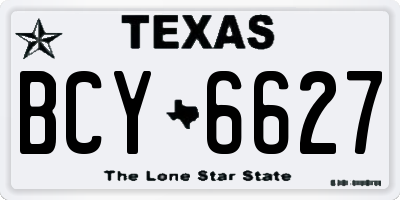 TX license plate BCY6627