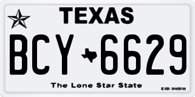 TX license plate BCY6629