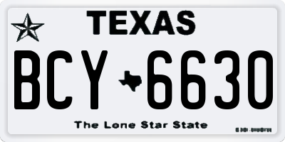 TX license plate BCY6630
