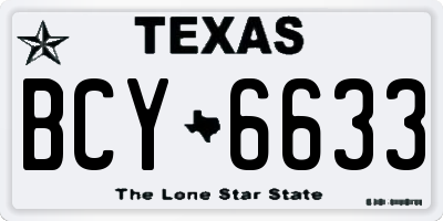 TX license plate BCY6633
