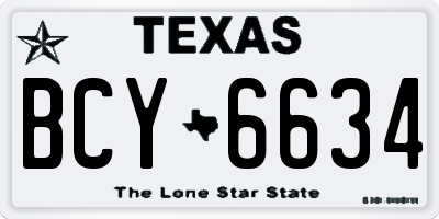 TX license plate BCY6634