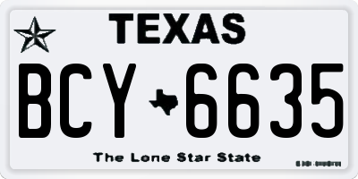 TX license plate BCY6635