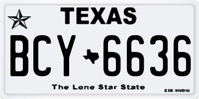 TX license plate BCY6636