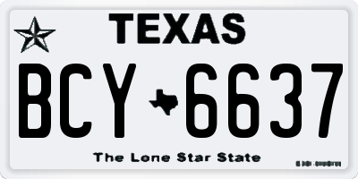 TX license plate BCY6637