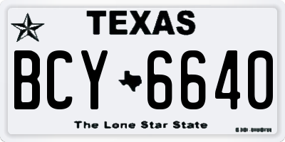 TX license plate BCY6640