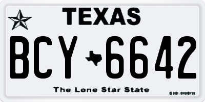 TX license plate BCY6642
