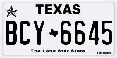 TX license plate BCY6645
