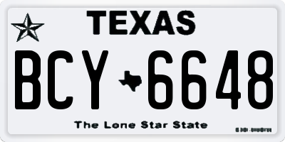 TX license plate BCY6648