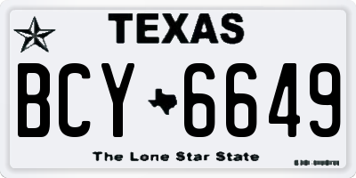 TX license plate BCY6649