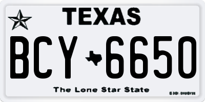 TX license plate BCY6650