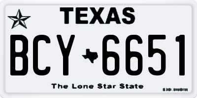 TX license plate BCY6651