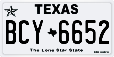 TX license plate BCY6652