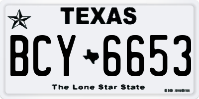 TX license plate BCY6653