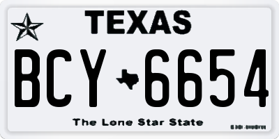 TX license plate BCY6654