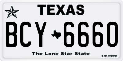 TX license plate BCY6660