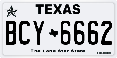 TX license plate BCY6662