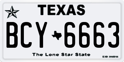 TX license plate BCY6663