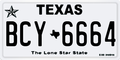 TX license plate BCY6664