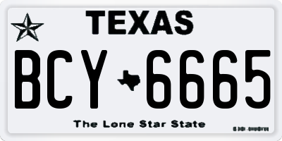 TX license plate BCY6665