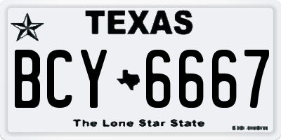 TX license plate BCY6667