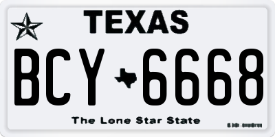 TX license plate BCY6668