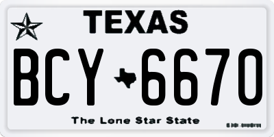 TX license plate BCY6670