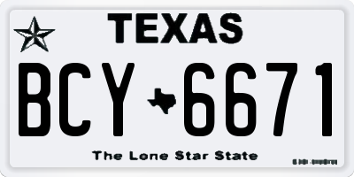 TX license plate BCY6671
