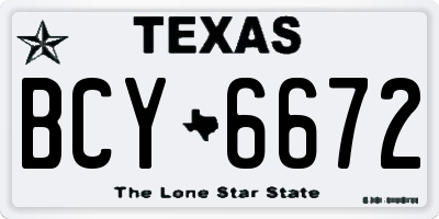 TX license plate BCY6672