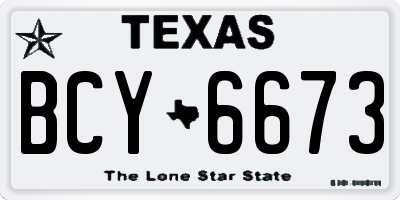 TX license plate BCY6673