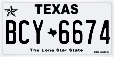 TX license plate BCY6674