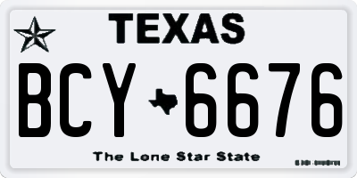 TX license plate BCY6676
