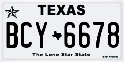 TX license plate BCY6678
