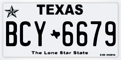 TX license plate BCY6679