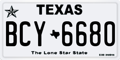TX license plate BCY6680