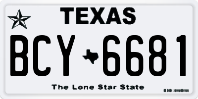 TX license plate BCY6681