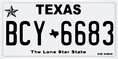 TX license plate BCY6683