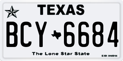 TX license plate BCY6684