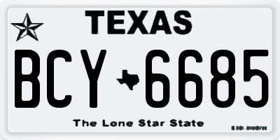TX license plate BCY6685